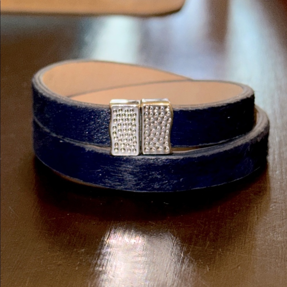 Rustic Cuff Haley Navy And Silver Bracelet Or Necklace